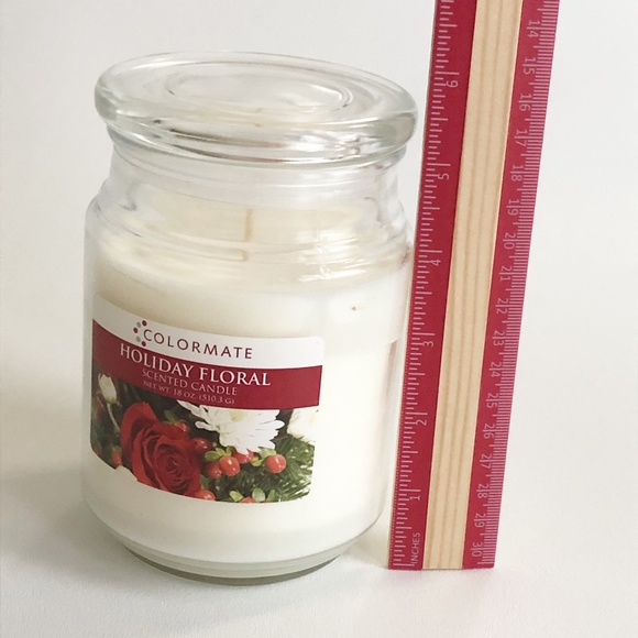 VTG Sears ColorMate Large Jar Candle "Holiday Floral" 18oz NEW - Picture 5 of 6